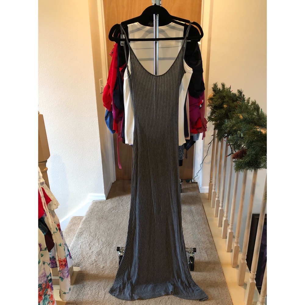 Gray backless cotton maxi